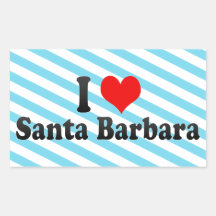 I Love Santa Barbara, United States Rectangular Stickers