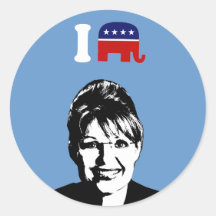 I Love Sarah Palin 1 Round Stickers