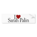 I Love Sarah Palin (McCain Palin 2008) bumper stickers