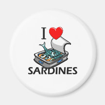 I Love Sardines Fridge Magnet