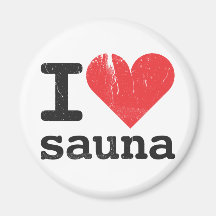 I Love Sauna Fridge Magnets