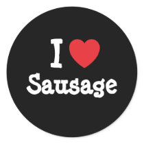 I love Sausage heart T-Shirt Round Sticker