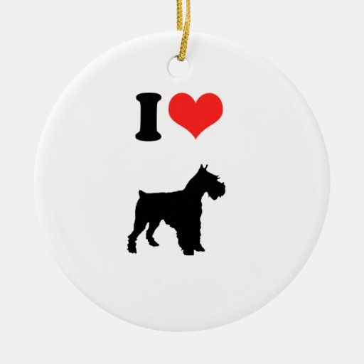I Love Schnauzers Christmas Tree Ornament