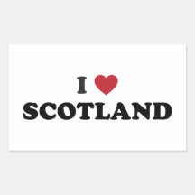 I Love Scotland Rectangular Stickers