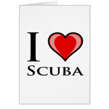 I Love Scuba Greeting Cards