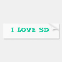 I LOVE SD BUMPER STICKERS