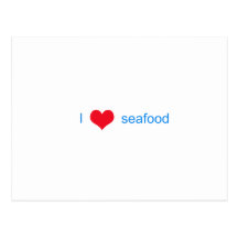 I Love Seafood Logo Post Cards