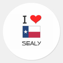 I Love Sealy Texas Round Sticker