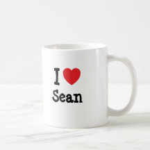 I love Sean heart custom personalized Mug
