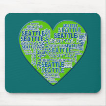 I Love Seattle in Seattle Colours Mousepad