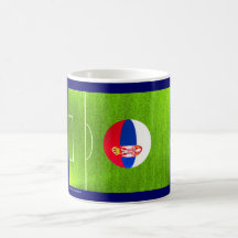 I Love Serbian football soccer flag mug
