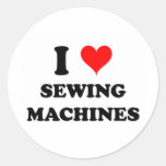 I Love Sewing Machines Round Stickers