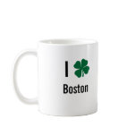I love (shamrock) Boston St Patricks Day Mug