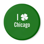 I love (shamrock) Chicago St Patricks Day magnets