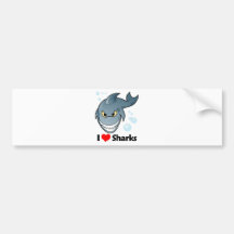 I Love Sharks Bumper Stickers