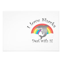 I love sharks deal with it! personalized invitations
