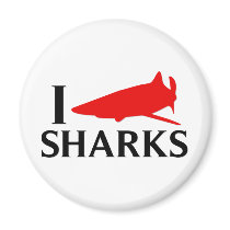 I Love Sharks Magnets