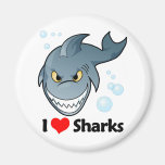 I Love Sharks Refrigerator Magnet