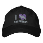 I Love Shepherds Embroidered Hat (Monochrome)