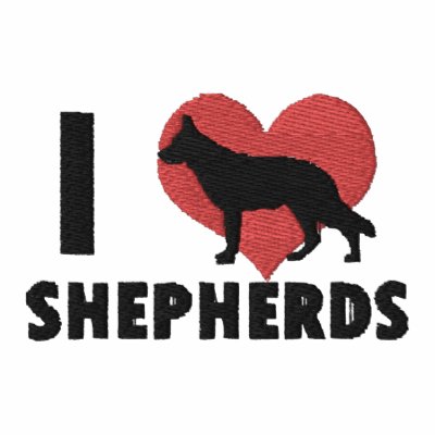 I Love Shepherds Embroidered Shirt (Long Sleeve)