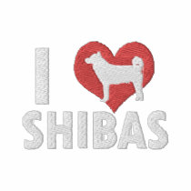I Love Shibas Women's Embroidered Polo Shirt