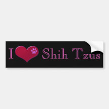 I Love Shih Tzus Bumper Sticker