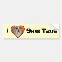 I Love shih tzus bumpersticker Bumper Sticker