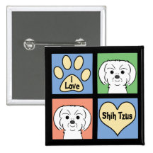 I Love Shih Tzus Button