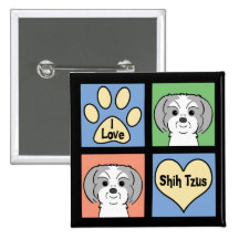 I Love Shih Tzus Button