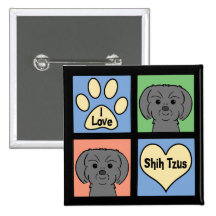 I Love Shih Tzus Button