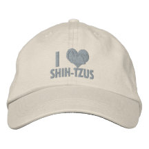I Love Shih Tzus Pink Embroidered Hat