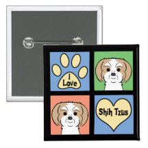 I Love Shih Tzus Pins