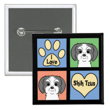 I Love Shih Tzus Pins