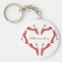I Love Shoes Heels Heart Personalized Key Chains