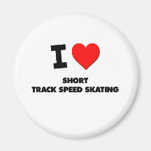 I Love Short Track Speed Skating Refrigerator Magnets