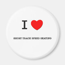 I Love Short track speed skating Magnet