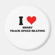 I Love Short Track Speed Skating Magnets