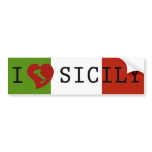 I Love Sicily Flag Bumper Sticker bumper stickers
