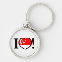 I Love Singapore Keychain