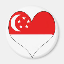 I Love Singapore Refrigerator Magnet