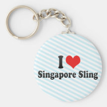 I Love Singapore Sling Keychains