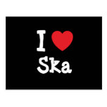 I love Ska heart custom personalized Post Cards
