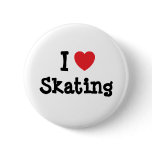 I love Skating heart custom personalized buttons