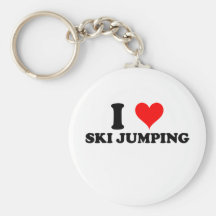 I Love Ski Jumping Keychain