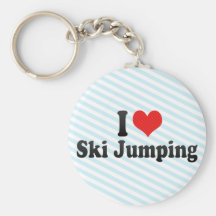 I Love Ski Jumping Keychains