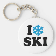 I love Ski Keychain