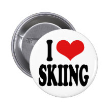 I Love Skiing Buttons