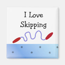 I Love Skipping Fridge Magnets