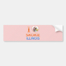 I Love Skokie, IL Bumper Stickers