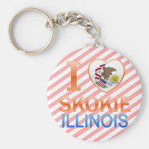 I Love Skokie, IL Keychain
